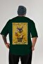 For Dog Lovers 62 Green Oversize T-Shirt with Back Dog Print 100% Cotton Unisex Dog Lover Premium Design - 2
