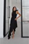 Black Six Ruffle Detailed Dress - 2