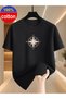Men's Yellow Compass Printed Premium Oversize T-Shirt