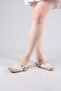 Nareka Metal Toe Tulle Ballerina Flats Beige - 3