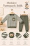 Boy's - Baby Set - Striped Seasonal Top and Bottom Set with Teddy Bear Pocket - 4