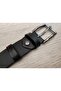Gk0015 Genuine Textured Leather Single Piece Stainless Buckle Width 3.5 cm Black Sport Classic Men's Belt with Bridge - 7
