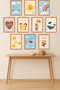 10-Piece Frame Look Pastel Set |   Baby Room |   Nursery, Minimalist, Vintage Painting Set 15X20 cm Mdf Uv Printing - 2