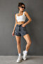 Women's Anthracite Ripped Denim Shorts - 2