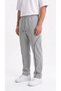 Men's Gray Color Baggy Ribbed Wide Leg Comfortable Fit Sweatpants - 4