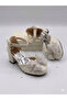 Sparkling Girls' Heeled Shoes with Tulle and Stone Bow - 2