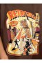 Retro Printed Women's / Girls' Oversize Brown T-Shirt - 2