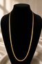 Women's Anti-Tarnish Steel Flat Snake Chain Necklace 55 cm Gold Color 1172 - 2