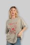 Gym Oversize Front Printed Beige T-Shirt 100% Cotton Streetwear Premium Comfortable Fit - 4