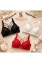 3-Pack Bra with Padding, Cross Straps, Comfortable, Flexible, Stylish Look, 3-Pack - Black - Red - Ecru