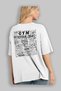 Gym Bodybuilding Oversize Back Printed White T-Shirt 100% Cotton Streetwear Premium Comfortable Fit - 3