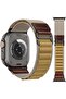 Modified Hybrid Leather Nylon Strap Compatible with Apple Watch Ultra 3/2/1, Series 11/10/9/8, Breathable Lightweight Sport Band with Metal Hook