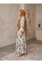 Women's Modal Cotton Shawl Patterned Loose Cut Islamic Dress - Comfortable Casual Summer Dress - 3