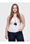 White Plus Size U-Neck Women's Tank Top