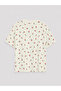 Lcw Comfort White Cherry Printed 100% Cotton Women's T-Shirt - 5