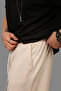 Men's Loose Fit Pique Fabric Wide Leg Sweatpants - 4