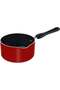 Classique Aluminium 14 CM Milk Pan, Non Stick Surface, Comfortable Grip Handle- Red