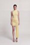 Backless Skirt Draped Mini Daisy Dress Yellow