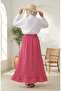 Elastic Waist Floral Patterned Skirt 0308-02 Pink - 5