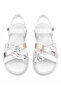Celina White -Silver Detailed- Genuine Leather Women's Sandals - 4