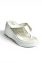 Y973525309 White Stone Detailed Flip Flops with Thick Sole for Women - 6