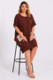 Women's Plus Size Coffee, Mesh Pocket, Crew Neck, Comfortable Fit Viscose Dress 65N39517 - 6