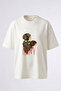 Korn Follow Leader Design Back Printed Cotton White Oversize T-Shirt
