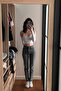Women's Basic Mom Fit Trend Smoked Skinny Jeans - 2