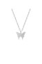 Silver Color Butterfly Sf Chain Steel Necklace Water Resistant Anti-Allergic Non-Tarnish - 2