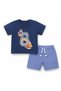 Baby Boy Summer Printed T-Shirt and Shorts Set 100% Cotton Navy Blue 2-Piece Set 12-36 Months - 4
