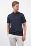 Navy Blue Italian Collar Short Sleeve Pocketless Comfort Fit Flexible T-Shirt 1011260156 - 4