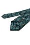 Green Petrol Flower Pattern Classic Tie with Handkerchief Kk13796 - 5