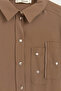 Plus Size Lyocell Tunic with Zipper and Contrast Stitching Detail - Brown - 2
