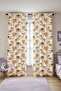 Safari Friends Patterned Children's Baby Room Background Curtain (Single Wing Pricing) - 2