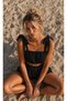 Black Thick Strap Crop - Shorts Set - Summer Comfortable Women's Combination with Crop Blouse 9025 - 2