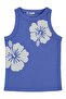 Hibiscus Flower Printed T-Shirt with Straps for 10-13 Years Old - Blue