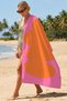 Abstract Color Block Beach Towel-Minimalist Pink Orange Pool Sea Bath Quick Drying Seaside Cover-Up - 2