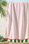 Striped Pink Green Modern Beach Towel-Mediterranean Style Orange Striped Quick Drying Microfiber Towel - 4