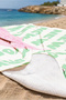City-Themed New York Beach Towel - Modern Typographic Pink Green Quick-Dry Microfiber Towel - 3