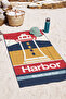 Lighthouse Harbor Marine Beach Towel - Nautical Red Navy Blue Pool Bath Beach Coverlet - 6