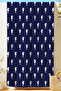 Denizatı Marine Beach Towel Coverlet - Navy Blue White Nautical Quick-Drying Microfiber Towel Coverlet