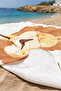 Children's Beach Towel with Lion Figure - Cute Plaid Blue Pool Sea Bath Quick-Drying Beach Cover - 3