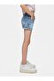 Judıe g Mid Waist Slim Fit Mid Indigo Jean Shorts - 4