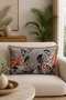 Tropical Flamingo Patterned Tasseled Babyface Woven Throw Pillow Cover