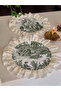 Pack of 2 Green French Peasant Pattern Double Ruffle Supla - 2