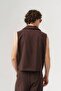 Venice Buttoned Double-Breasted Vest and Elastic Waist Fabric Trousers Set - 5