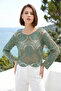 Lace Embroidered Crop Blouse - 2