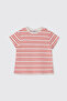 Baby Girl Striped Patterned Coral T-Shirt