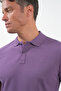 Purple Polo Collar Pike Short Sleeve Slim Fit Cotton T-Shirt 1011260170 - 6