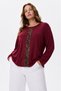 Bamboo Fabric Long Sleeve Blouse with Stone Detail - 3